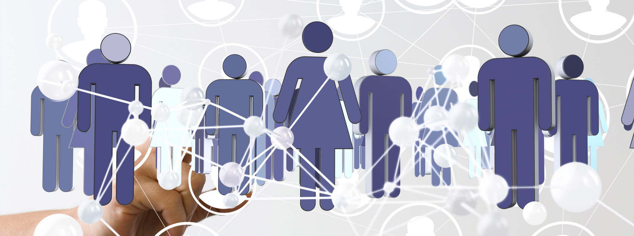 Grafisch dargestellte Vernetzung mehrerer Personen