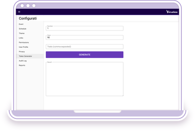 Venueless backend with the token generator